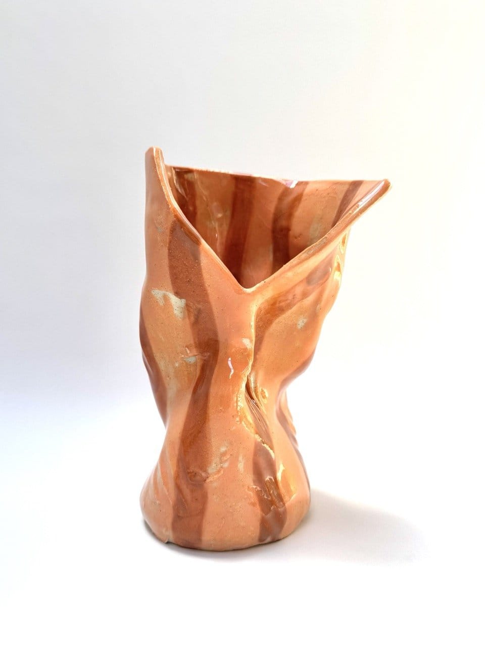 Skinny Crush Vase 'Coral Copper Stripe'