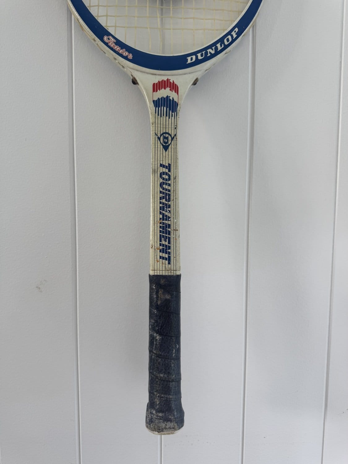 Vintage Tennis Racquet Wall Hanging With Woven Heart - Teal-Wall Hangings-What A Racquet-Greenhouse Interiors Pty Ltd