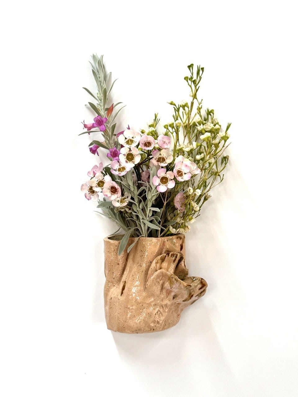Short Sculptural Wall Vase 'Blush'