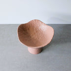 Wavy Pedestal Bowl - Pink Clay