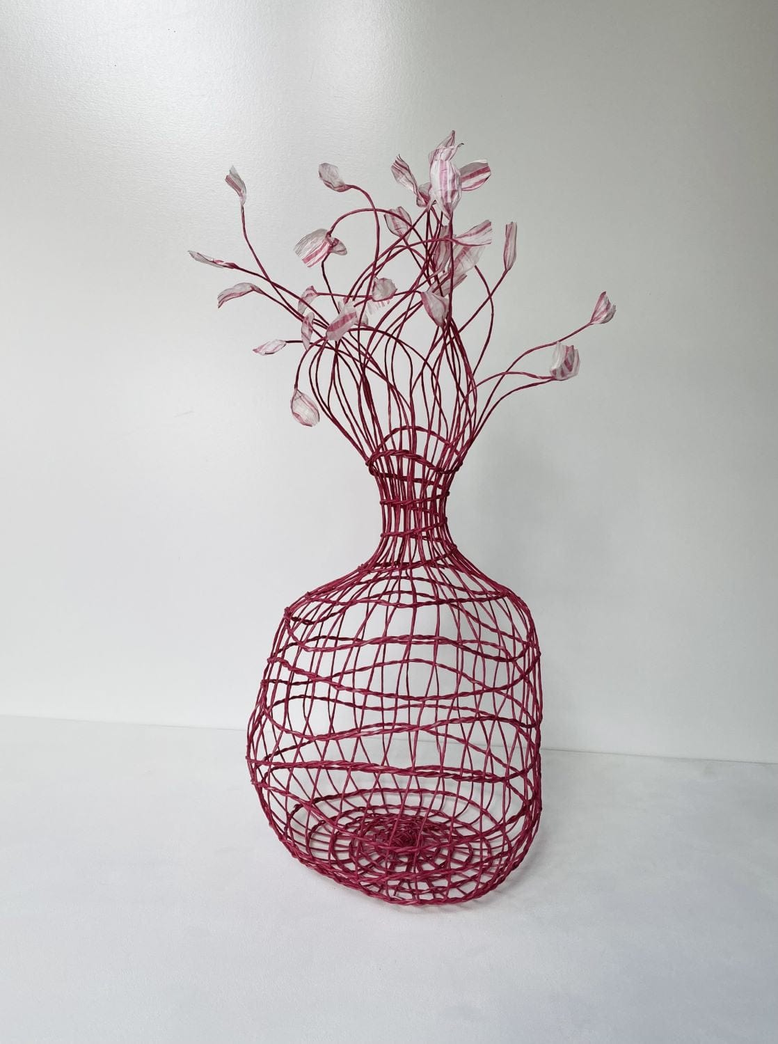 Woven Vase In Pink