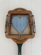 Vintage Tennis Racquet Wall Hanging - Blue Heart & Head Press
