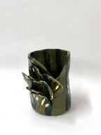 Short Crush Sculptural Vase ' Forest Oriental Gold'