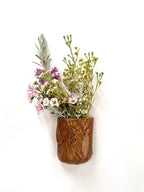Short Crush Wall Vase 'Tan'
