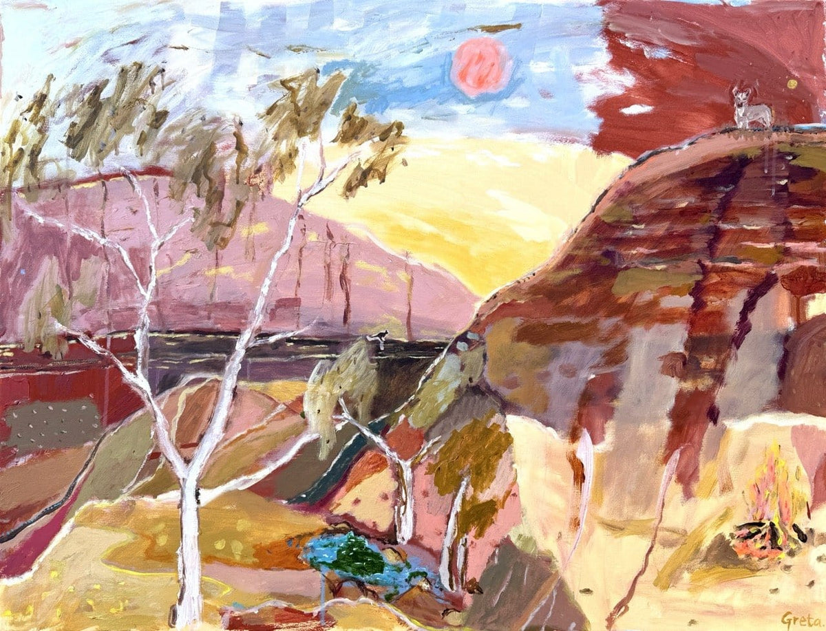Full Moon Dingo - Original Artwork