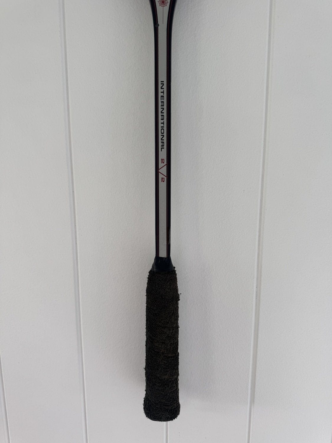 What A Racquet! Vintage Squash Racquet Wall Hanging With Woven Heart - Red-Wall Hangings-What A Racquet-Greenhouse Interiors Pty Ltd