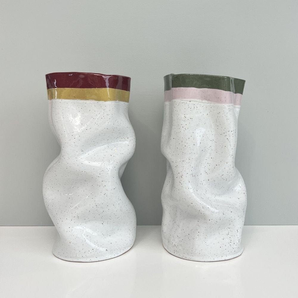 Slouch Vessel In Olive Green And Lilac