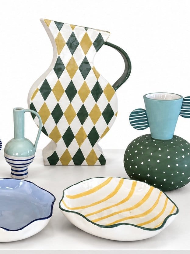 Harlequin Vessel In Green