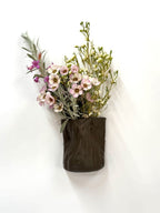 Short Crush Wall Vase 'Matt Dark Brown'