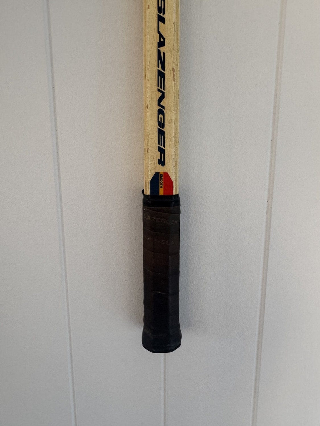 Vintage Tennis Racquet With Woven Heart - Yellow