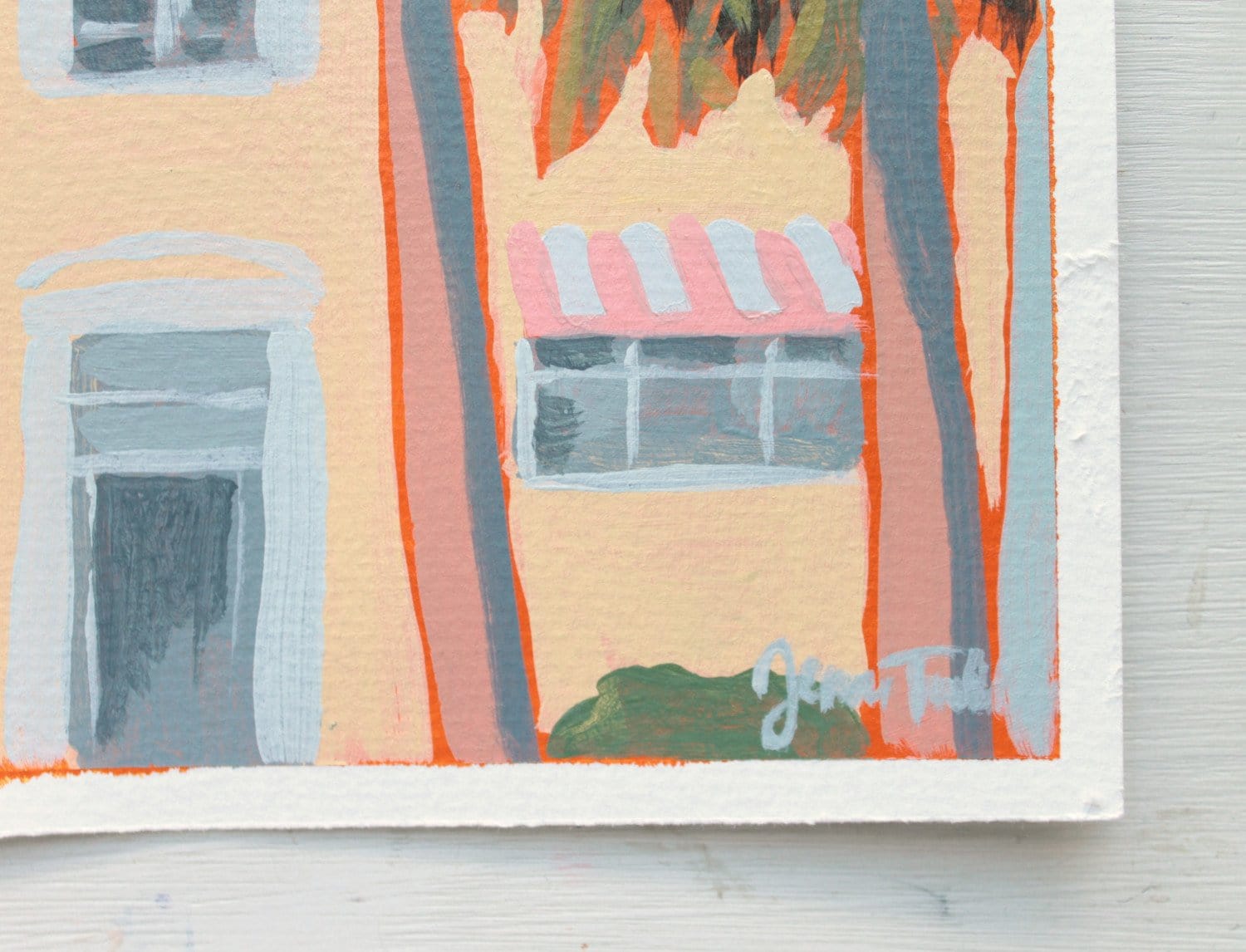 Palms And Stripes - Original Artwork