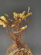 Woven Vase In Yellow Ochre
