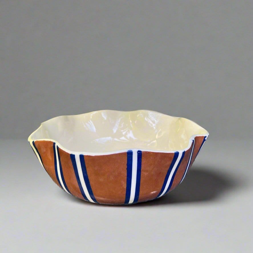 Chocolate Brown And Blue “Big Bowl”