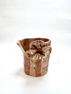 Short Crush Sculptural Vase ' Nude Caramel Gold'-Ceramics-Lauren Barton-Greenhouse Interiors Pty Ltd