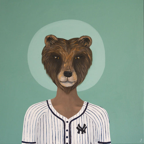 Bears Love Baseball - Original Artwork-Original Art-Jasmine Forcadilla-Greenhouse Interiors Pty Ltd