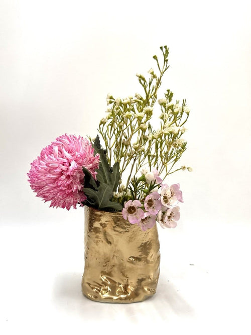 Short Crush Vase 'Gold'