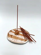 Dish + Incense Rock 'White/Copper'