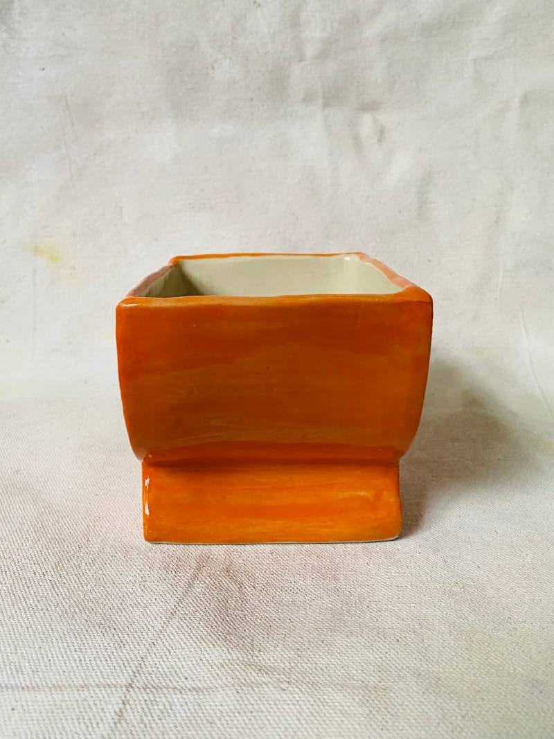 Small Orange Compote Vase