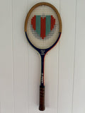 Vintage Tennis Racquet Wall Art - Red & Teal Stripe Heart