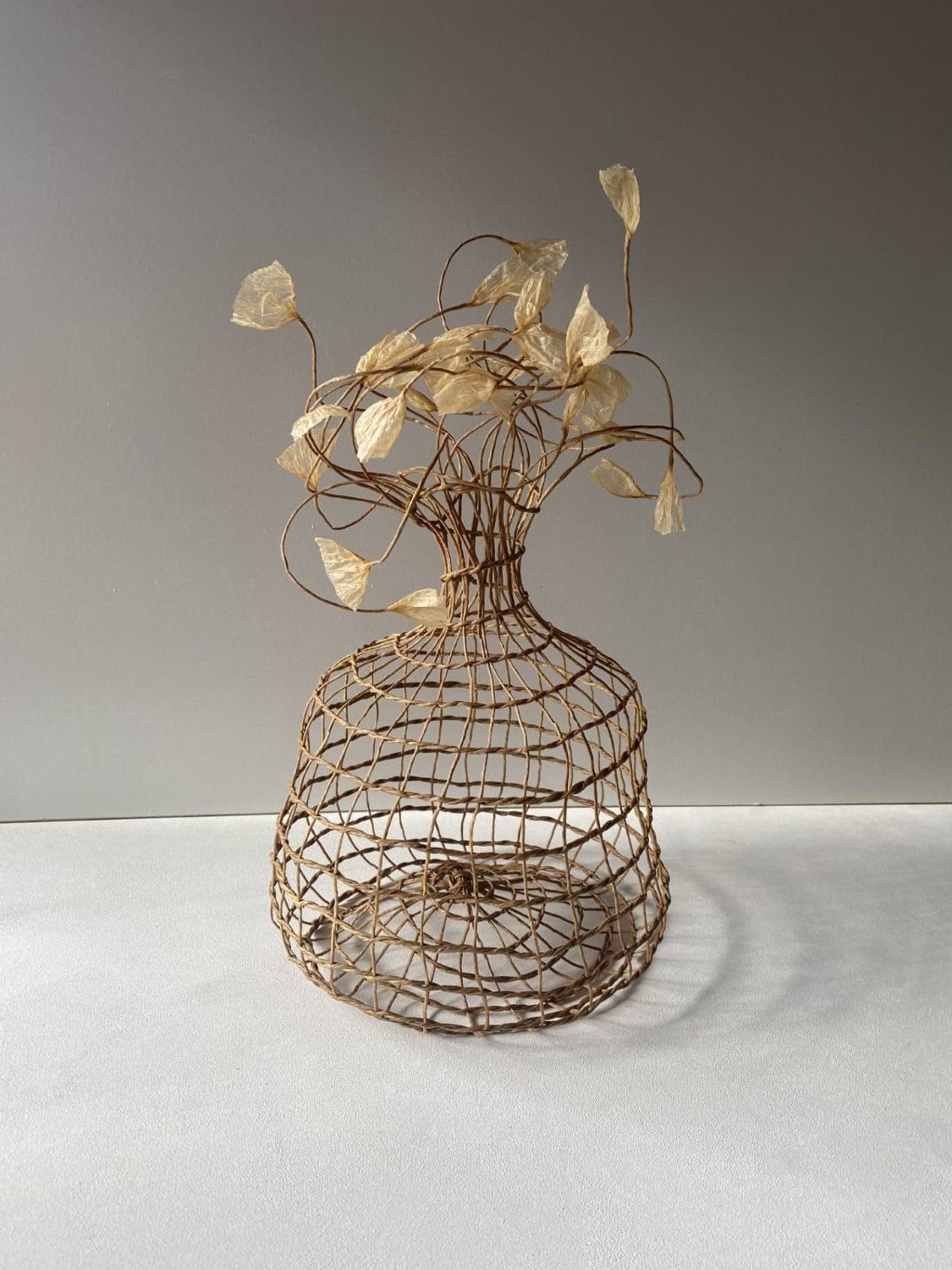 Woven Vase In Natural Brown