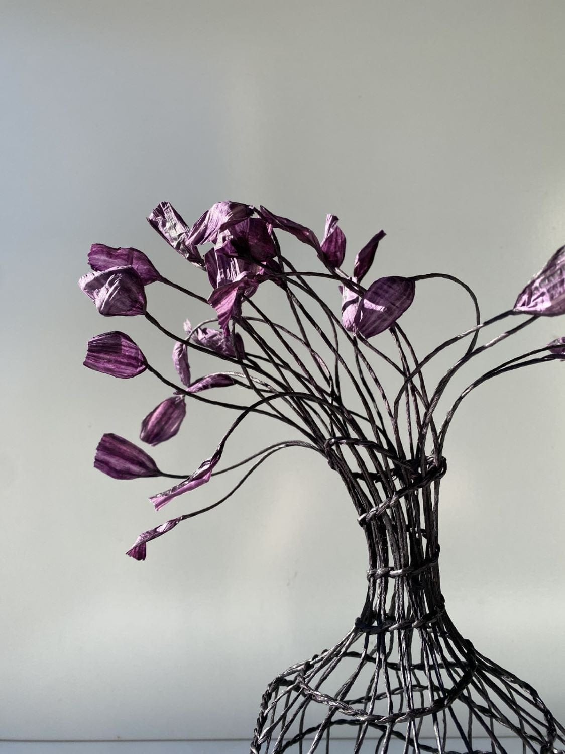 Woven Vase In Dark Purple