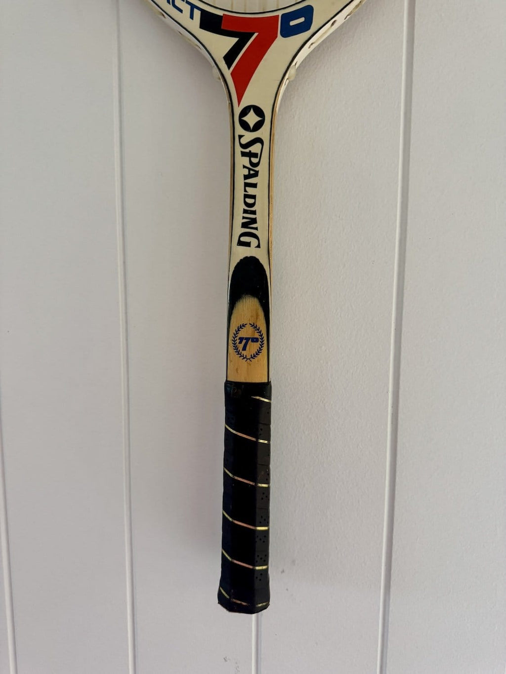 Vintage Tennis Racquet Wall Art - Navy Heart