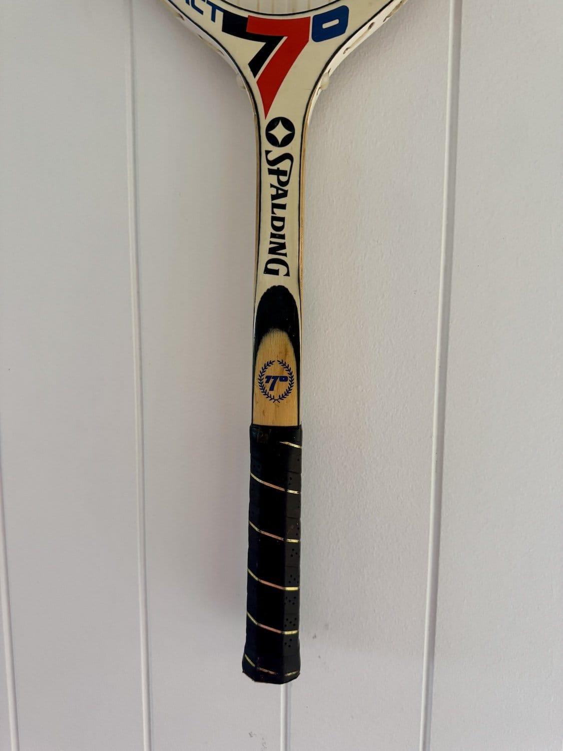 Vintage Tennis Racquet Wall Art - Navy Heart