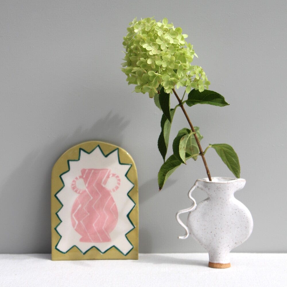 Art Tile - Pink Zig Zag Vase