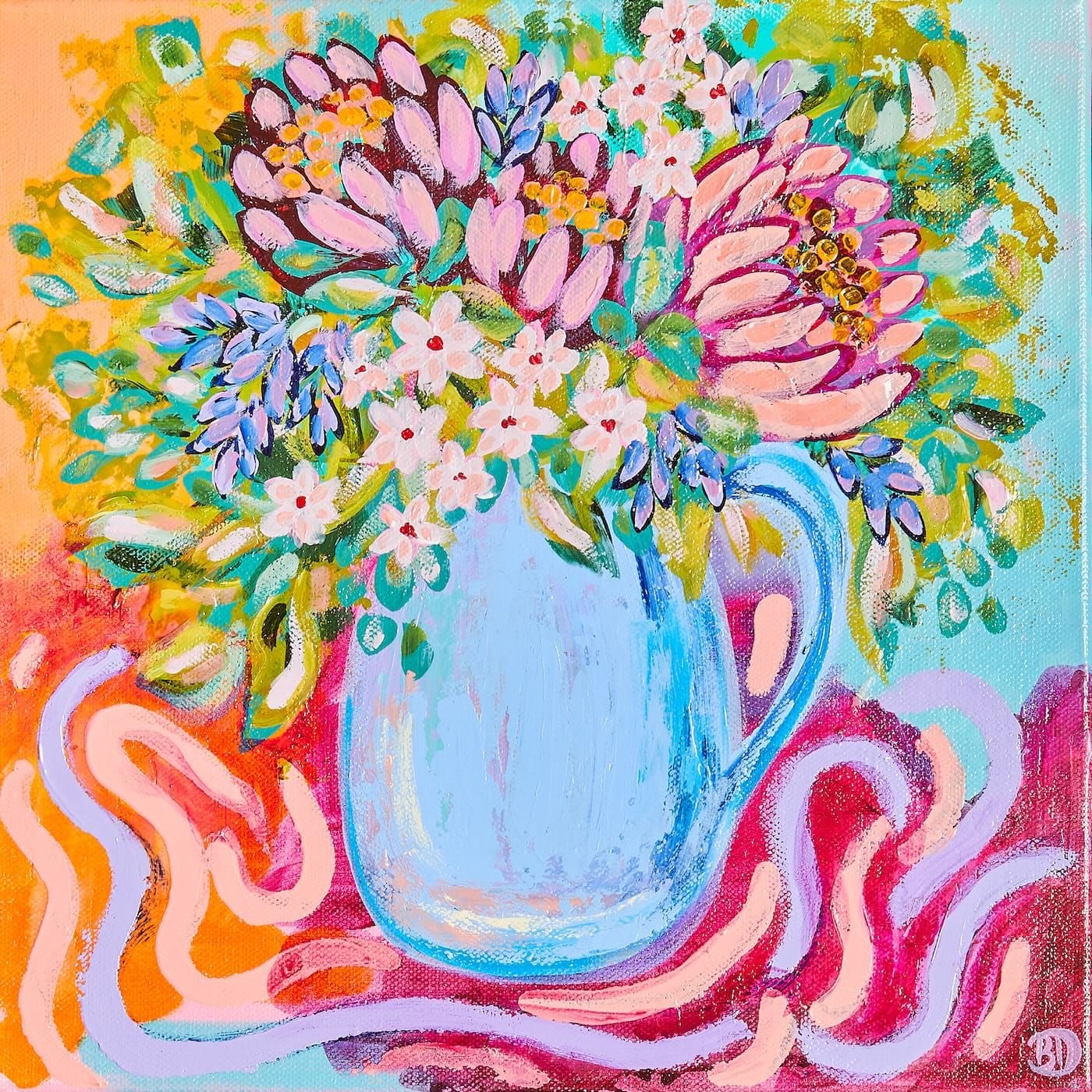 Flowers And A Party - Original Art