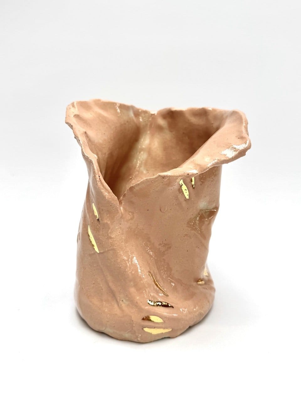 Skinny Crush Vase 'Gold Blush'