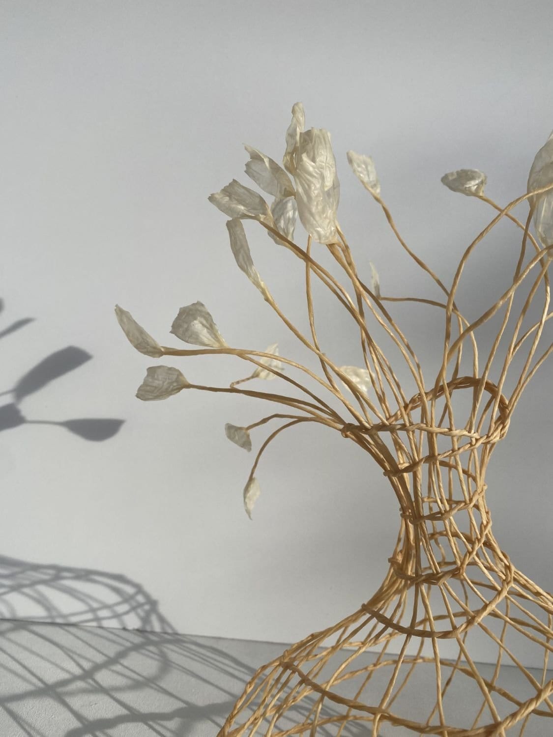 Woven Vase In Pale Yellow
