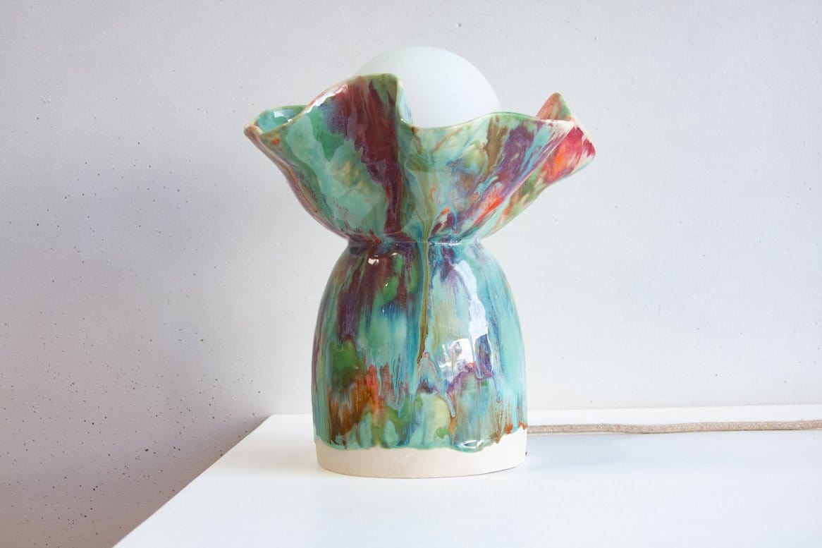 Ceramic Table Lamp - Rose Pistachio