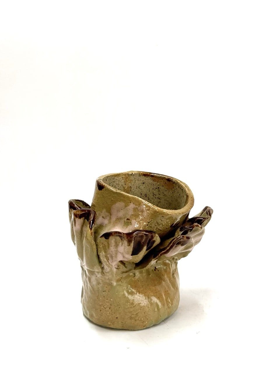 Short Sculptural Vase 'Olive'