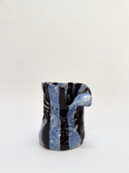Short Crush Vase 'Blue / Chocolate'-Ceramics-Lauren Barton-Greenhouse Interiors Pty Ltd