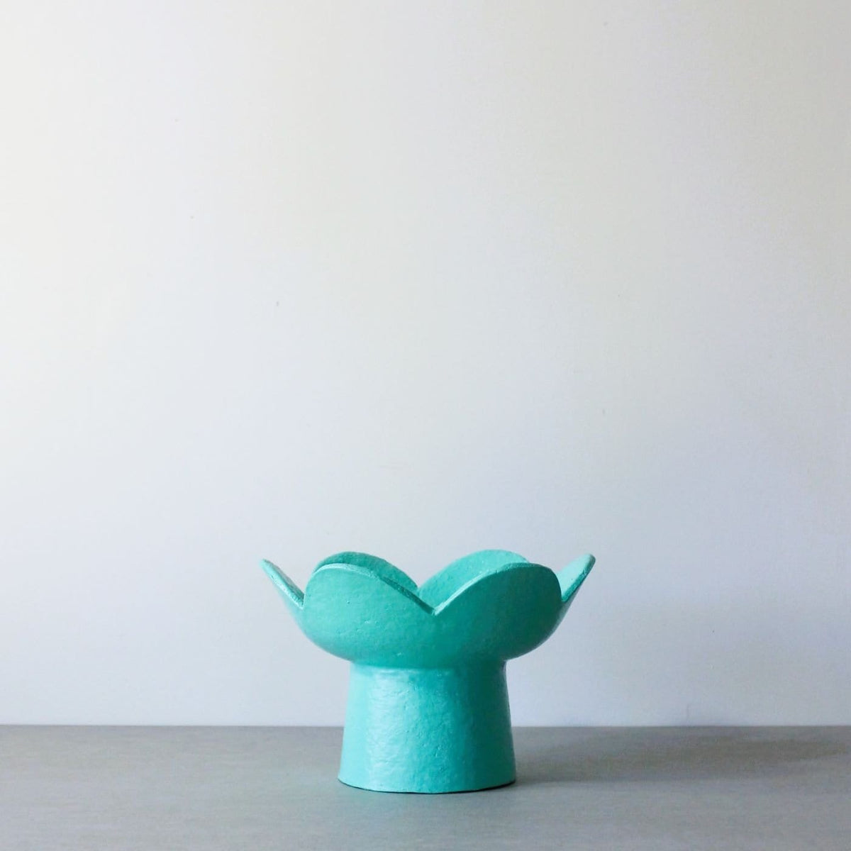 Scalloped Pedestal Bowl - Teal