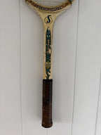 Vintage Tennis Racquet Wall Art - Light Teal Heart