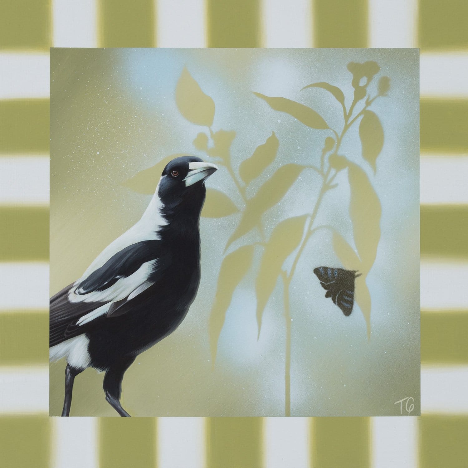 Just Popping By For A Quick Cuppa - Original Art-Original Art-Teneille Grace-Greenhouse Interiors Pty Ltd