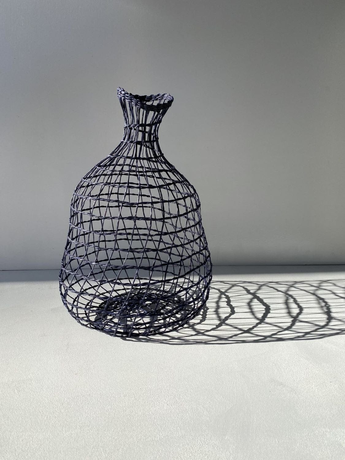 Woven Vase In Dark Blue