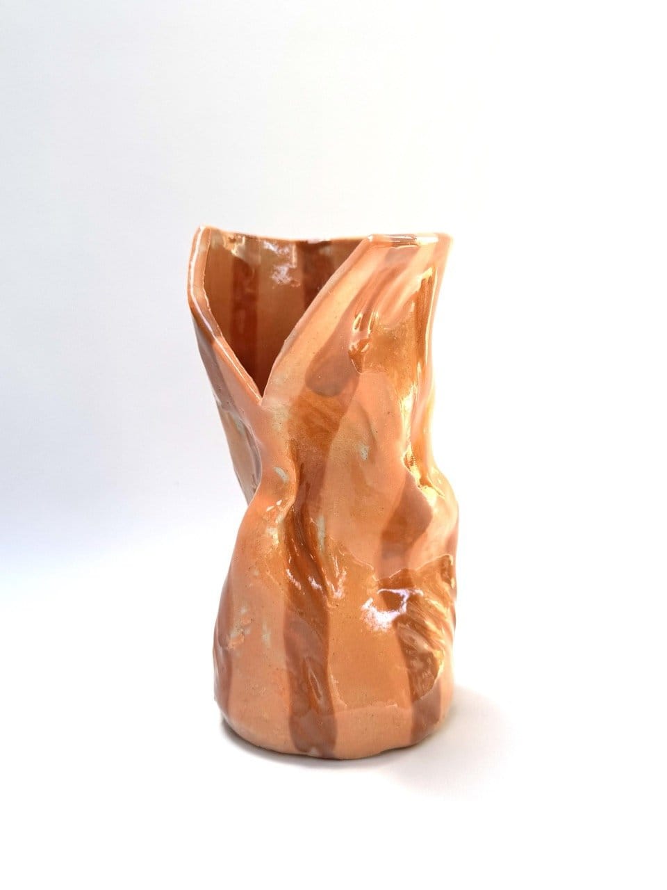 Skinny Crush Vase 'Coral Copper Stripe'
