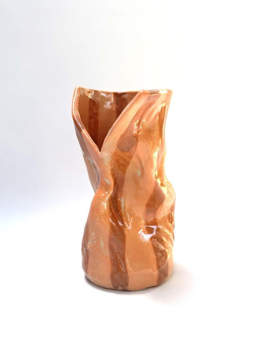 Skinny Crush Vase 'Coral Copper Stripe'