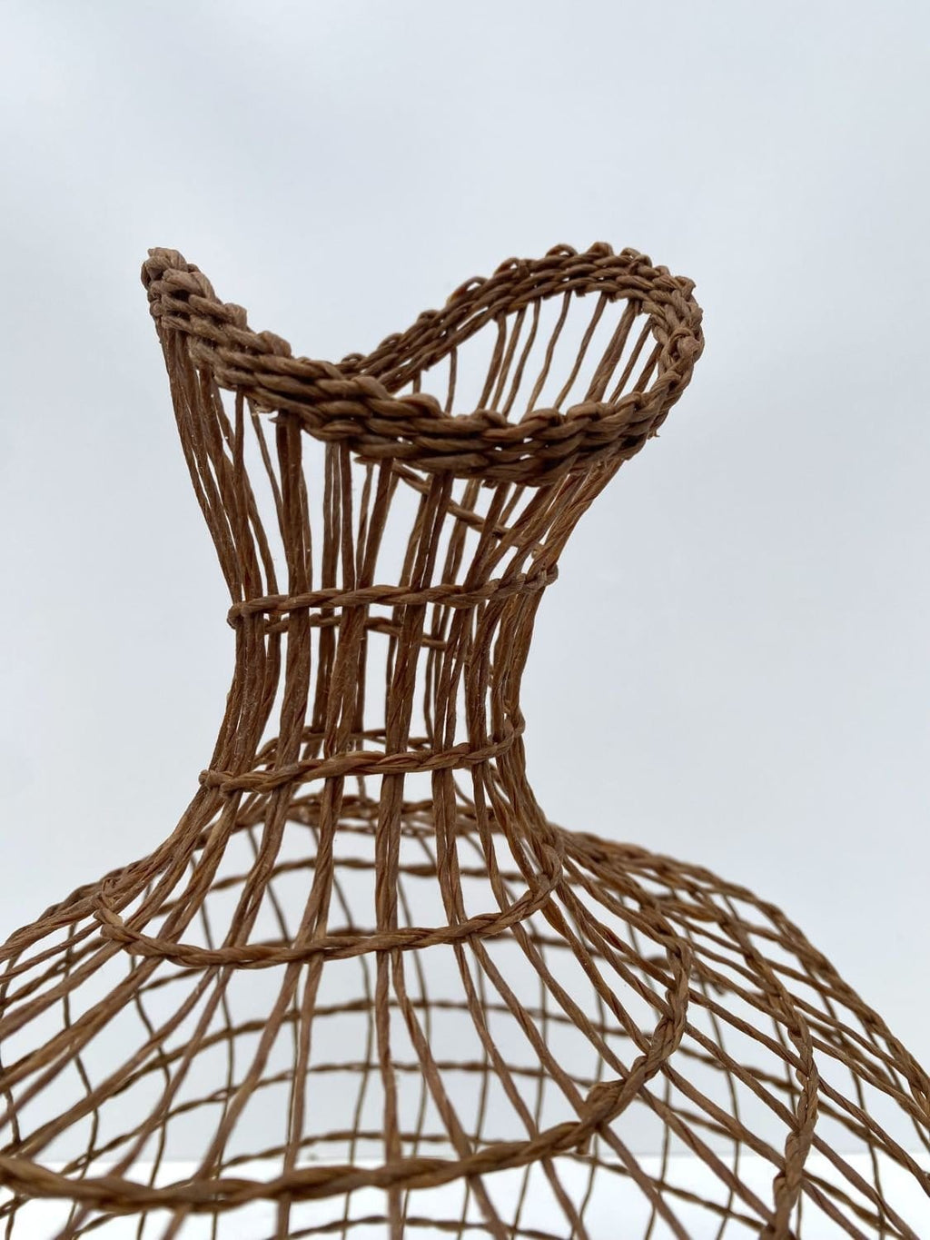 Woven Vase In Natural Brown