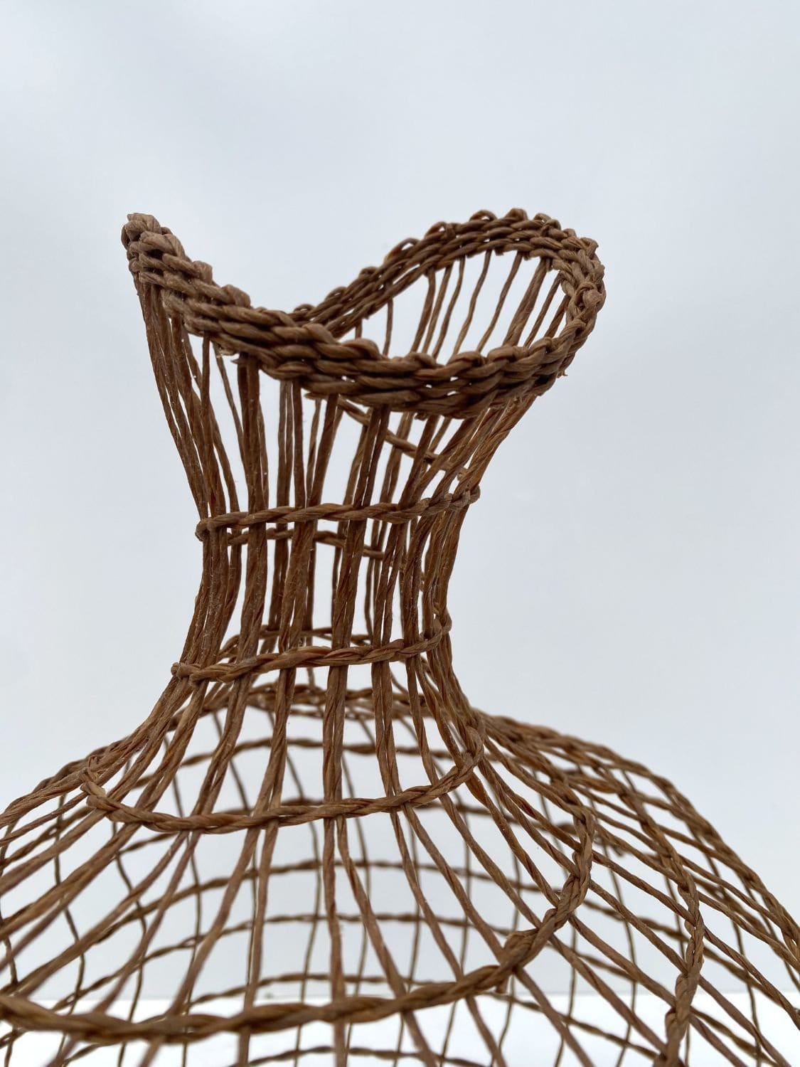 Woven Vase In Natural Brown
