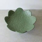 Scalloped Pedestal Bowl - Forest Green
