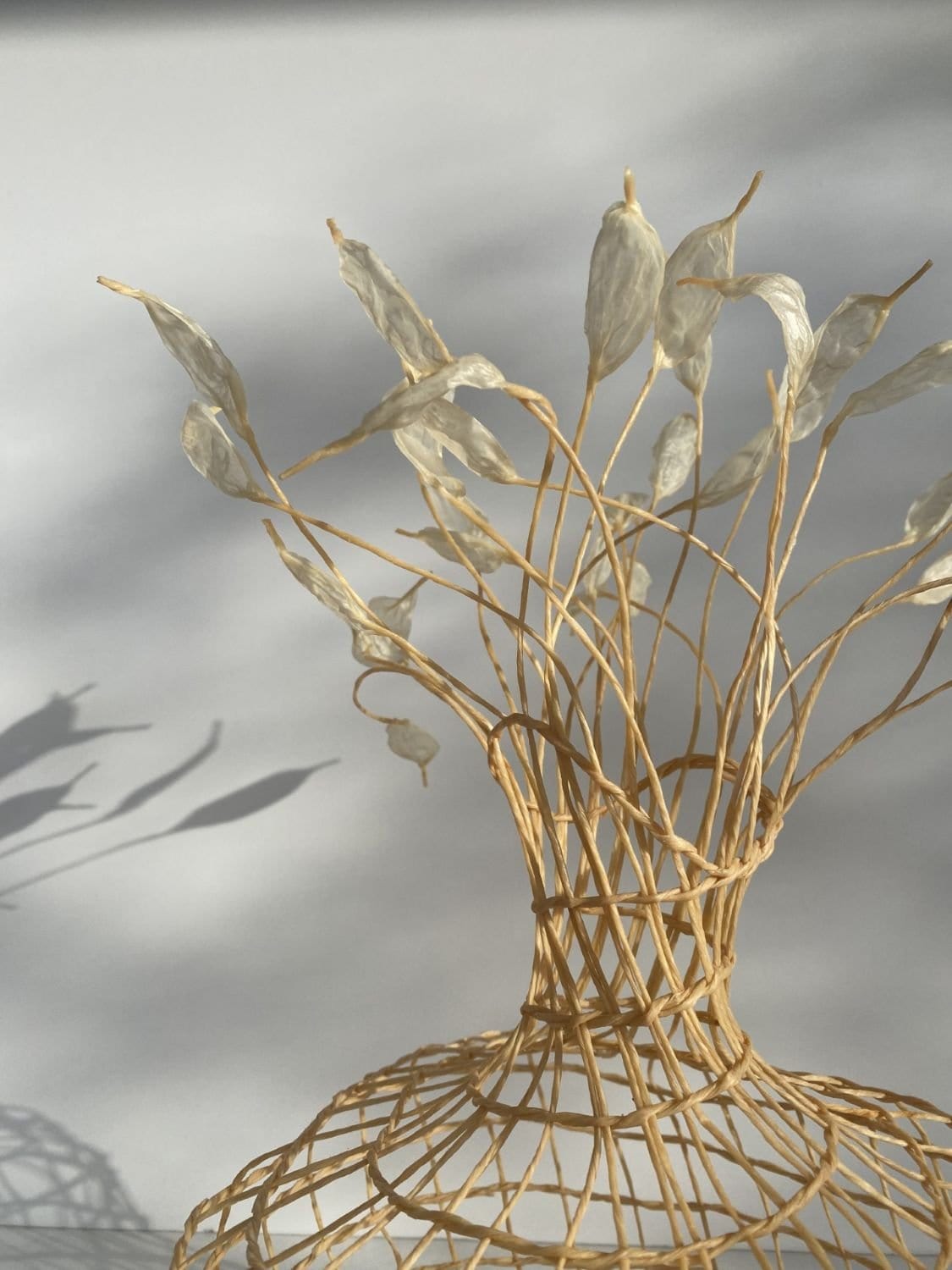 Woven Vase In Pale Yellow