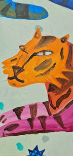 Cosmic Cats - Original Artwork-Original Art-Amber Kingi-Greenhouse Interiors Pty Ltd