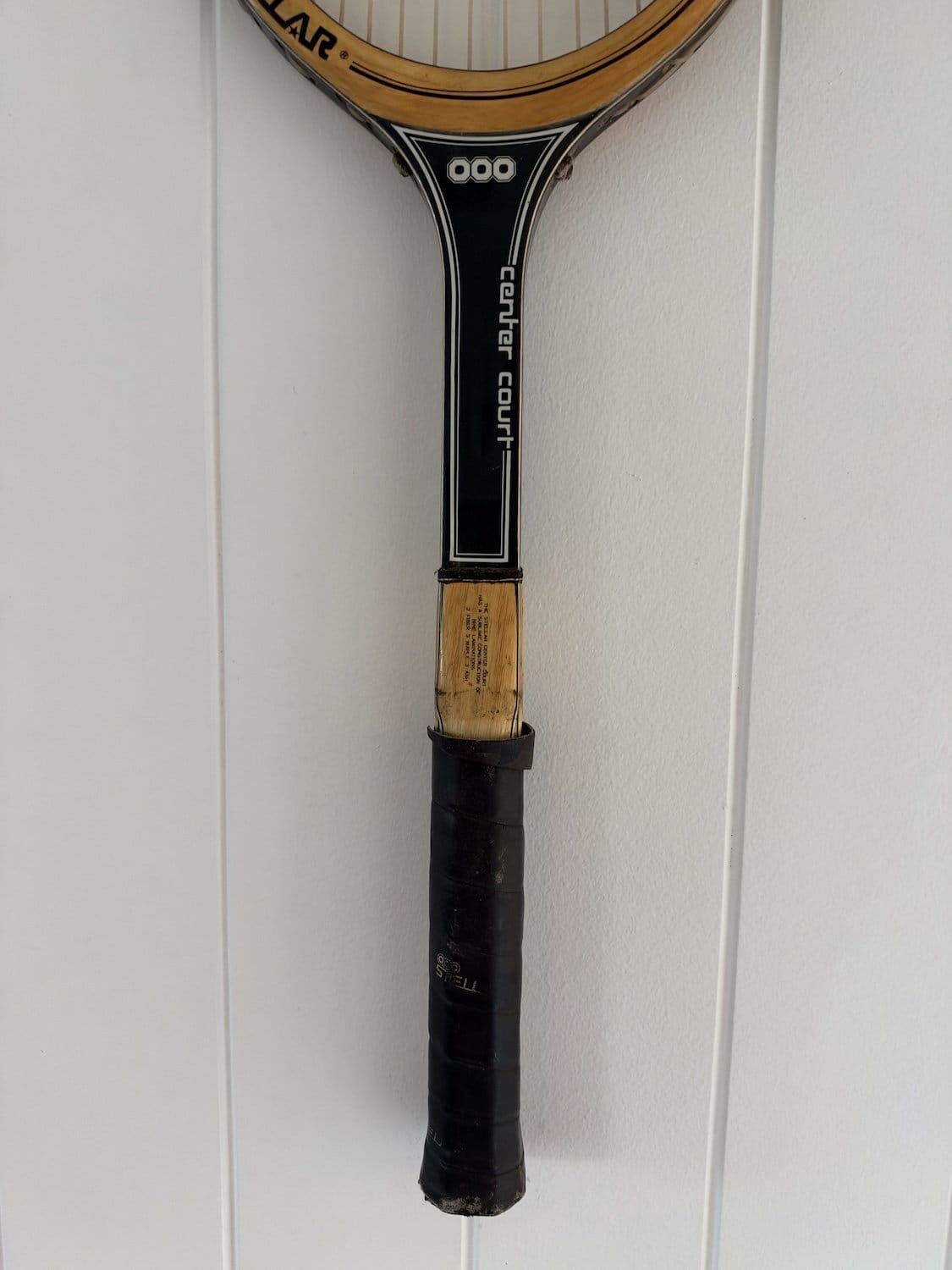 Vintage Tennis Racquet Wall Art - Black Heart