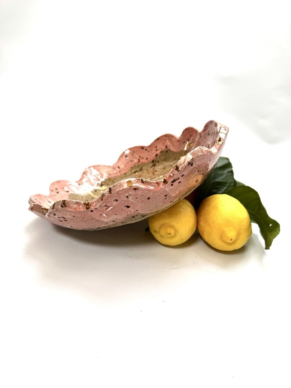 Petal Salad Bowl - 'Pink Gold Flower'-Ceramics-Lauren Barton-Greenhouse Interiors Pty Ltd