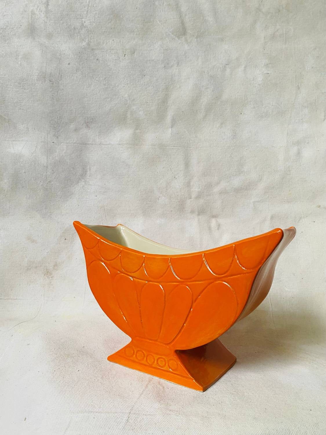 Large Orange Mantle Vase