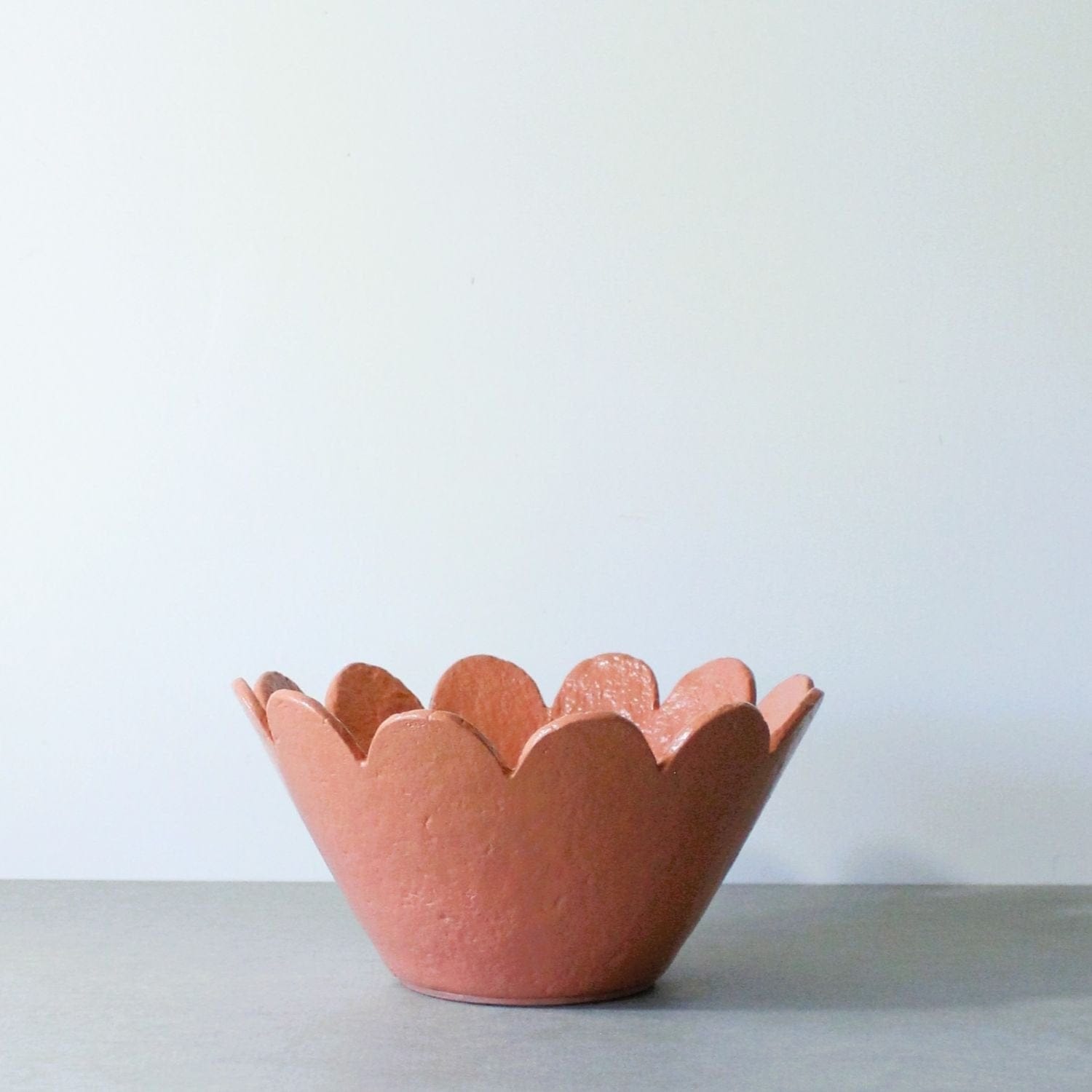Scalloped Bowl - Terracotta Peach
