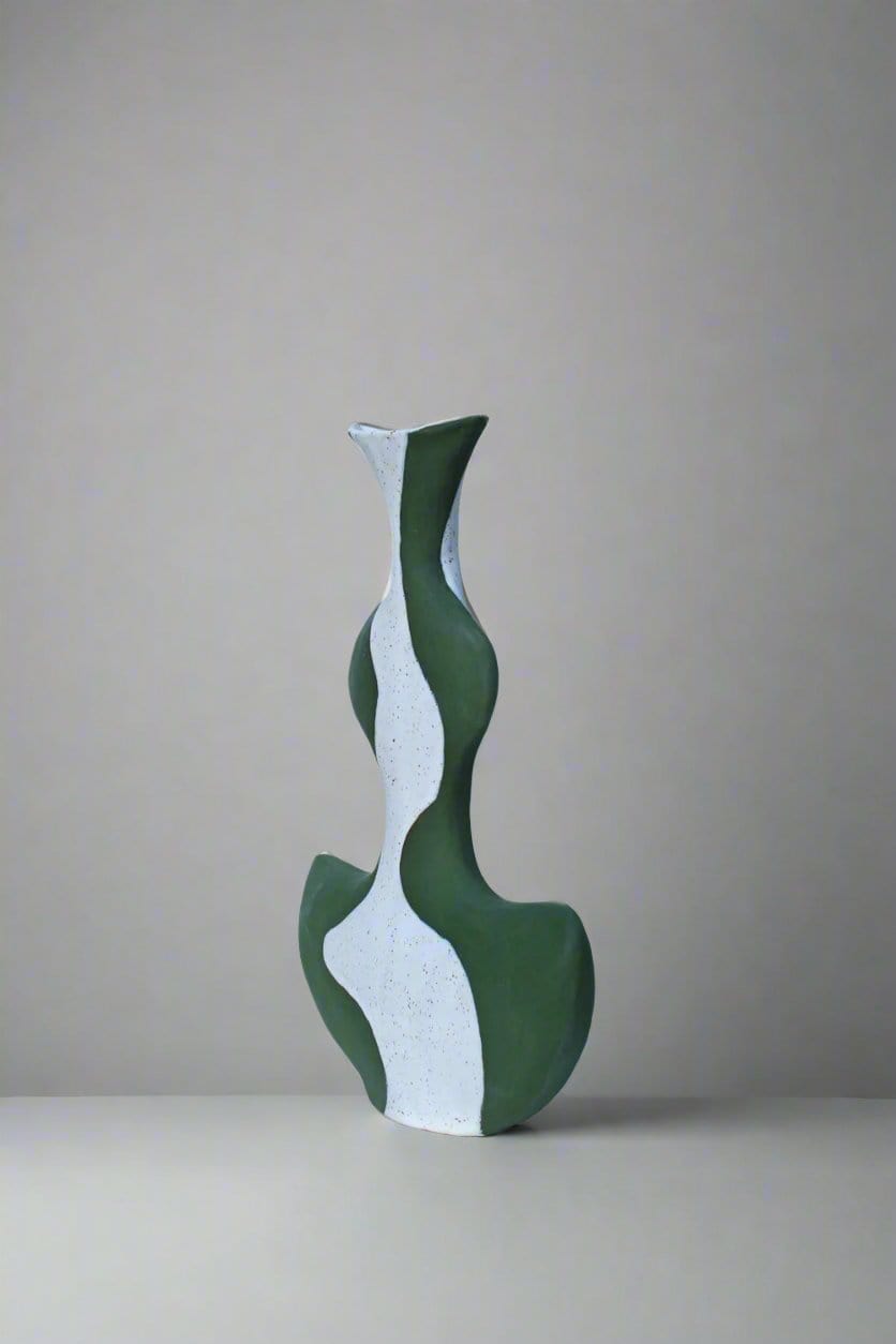 Olive Green Groovy Vessel